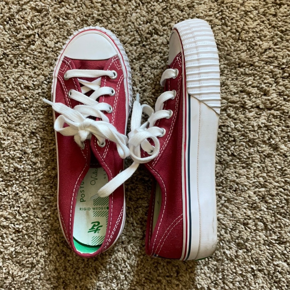 Maroon low top PF Flyer shoes